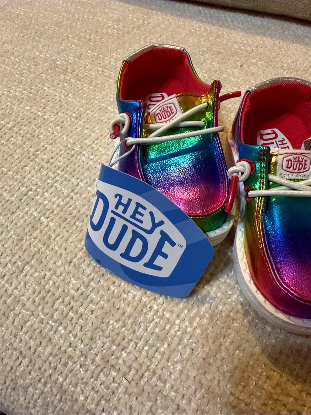 Hey Dude Rainbow Metallic Slip-On Baby Shoes in Multicolor